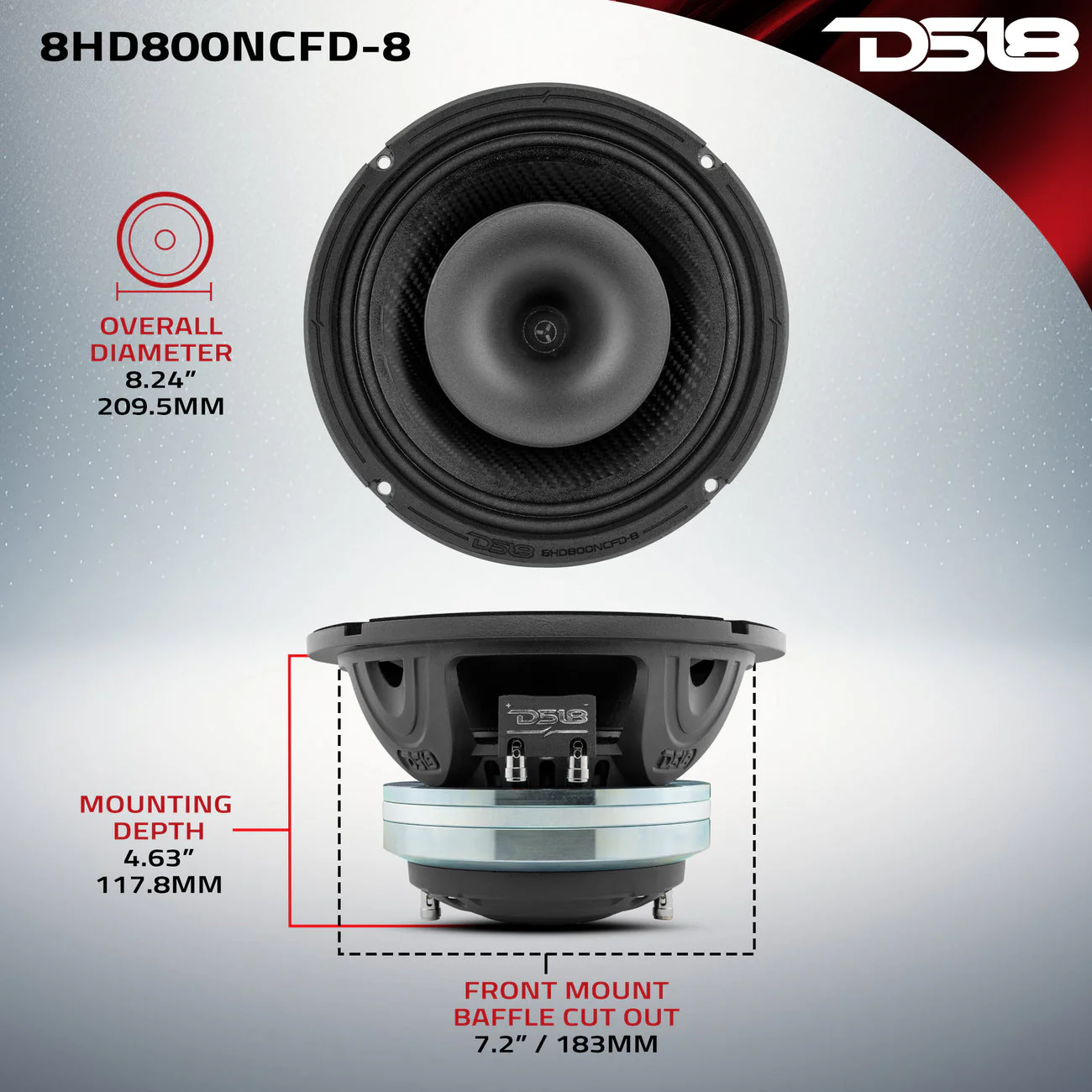 8HD800NCFD-8 Neodymium Coaxial Hybrid Mid-Bass Water resistant - Image 7