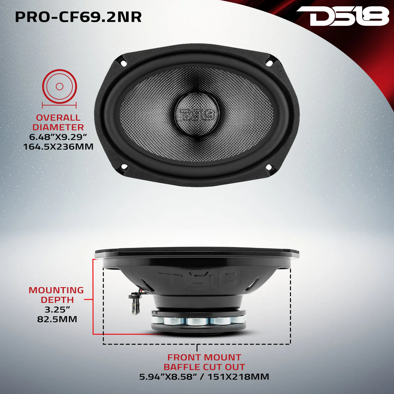 PRO-CF69.2NR Neodymium Carbon Fiber Water resistant Cone Mid-Bass Loudspeaker 300 Watts Rms 2-Ohm - Image 7