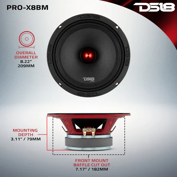 PRO-X8BM DS18 PRO-X 8 Mid-Range Bullet Loudspeaker 275 Watts Rms 8-Ohm - Image 7
